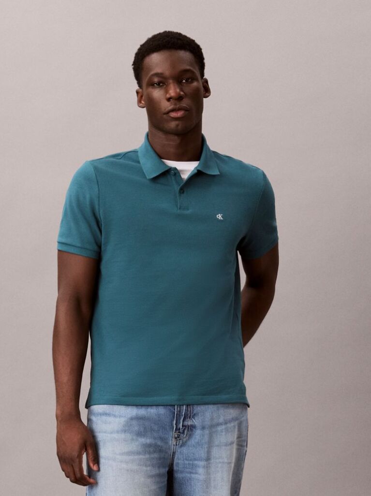 Πράσινο Polo T-Shirt Από Βαμβάκι Πικέ  Άνδρας