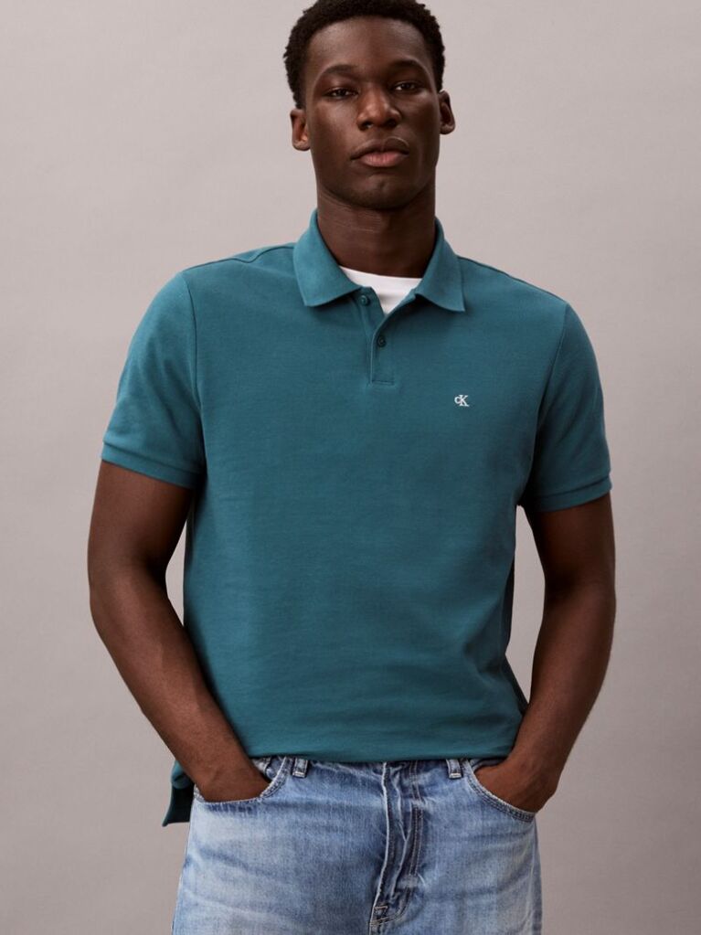 Πράσινο Polo T-Shirt Από Βαμβάκι Πικέ  Άνδρας