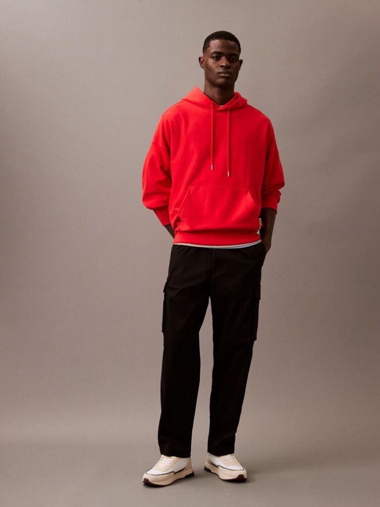Black Straight Cotton Cargo Pants  Men