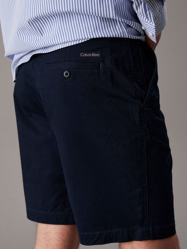 Blue Soft Twill Chino Shorts  Men