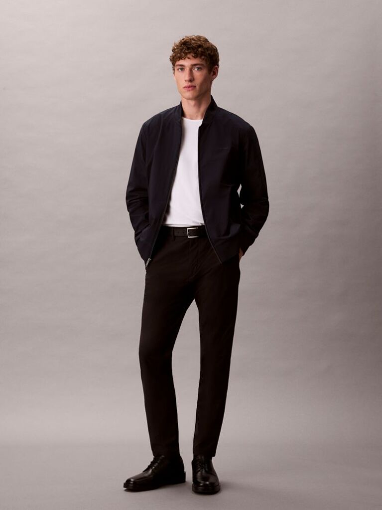 Blue Relaxed Bomber Jacket  Men