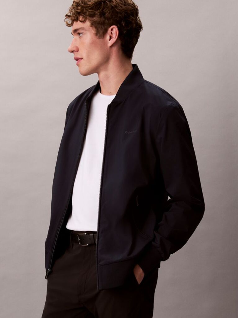 Blue Relaxed Bomber Jacket  Men