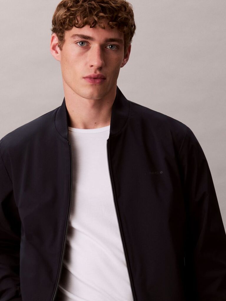 Blue Relaxed Bomber Jacket  Men