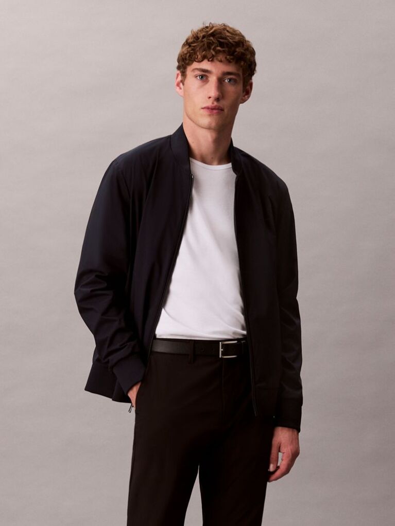 Blue Relaxed Bomber Jacket  Men