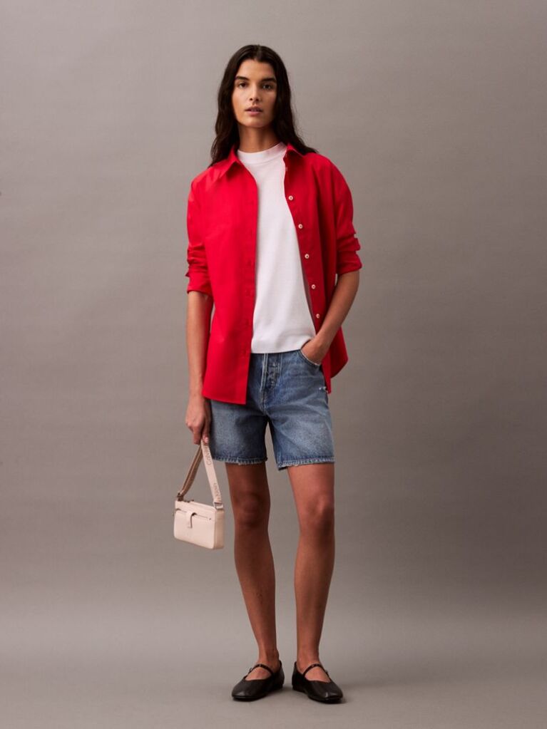 White Lyocell Mock Neck T-Shirt  Women