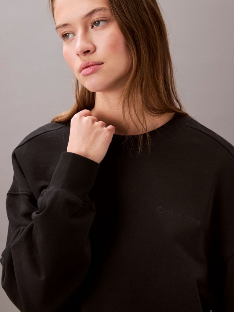 Black Cotton Terry Sweatshirt  Women