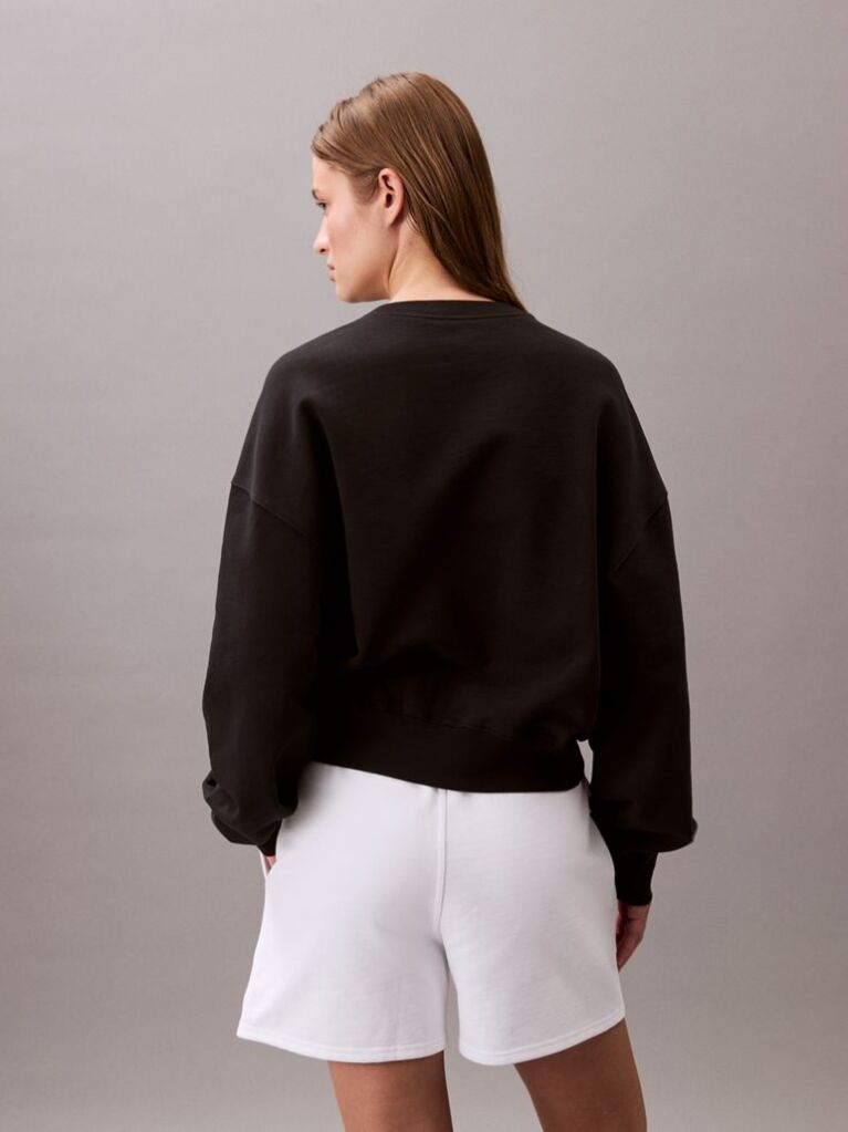 Black Cotton Terry Sweatshirt  Women