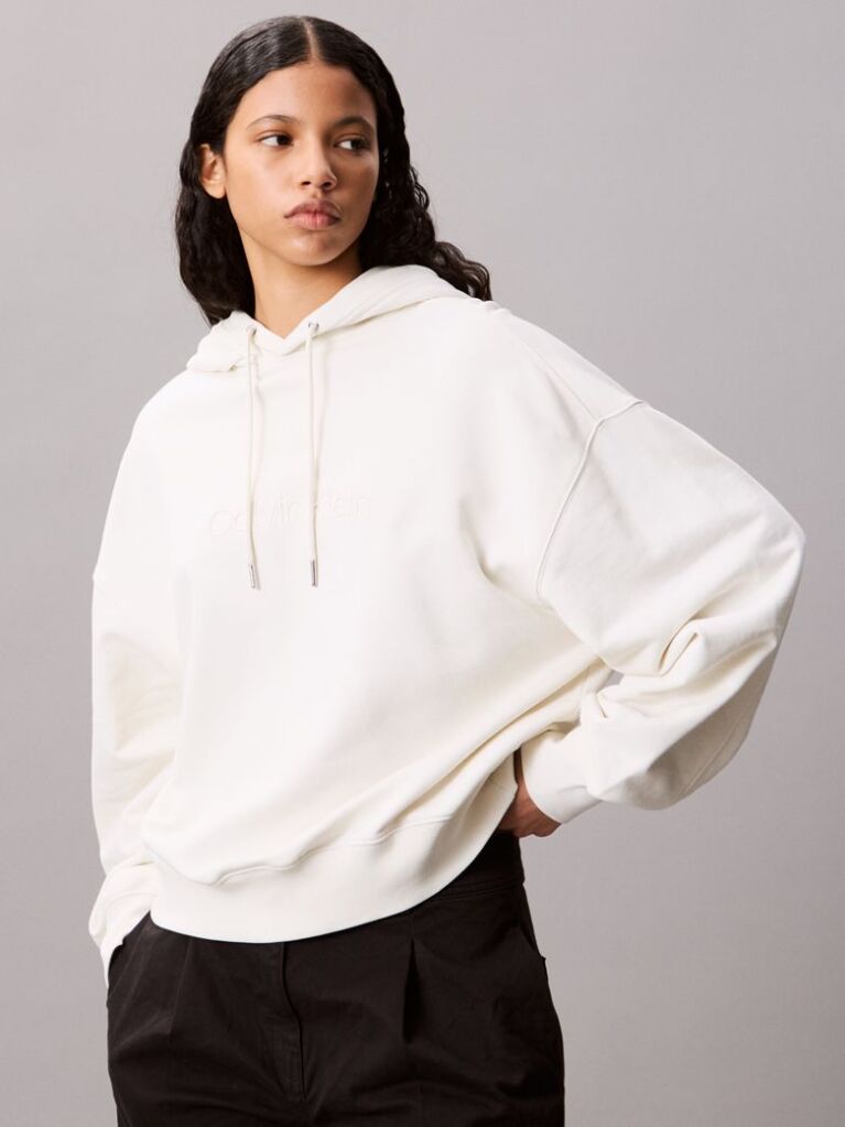 White Terry Cotton Sweatshirt  Women