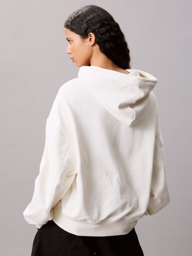 White Terry Cotton Sweatshirt  Women