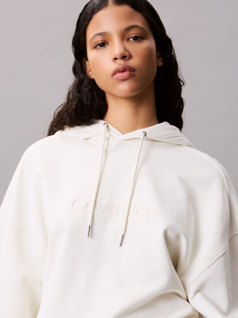 White Terry Cotton Sweatshirt  Women