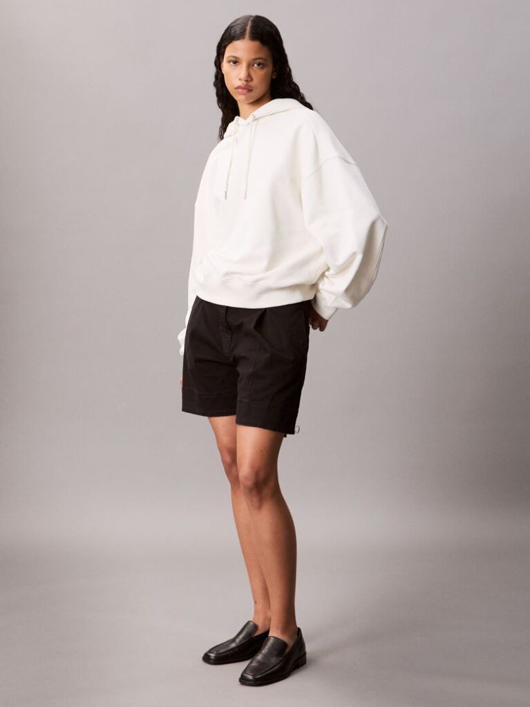 White Terry Cotton Sweatshirt  Women