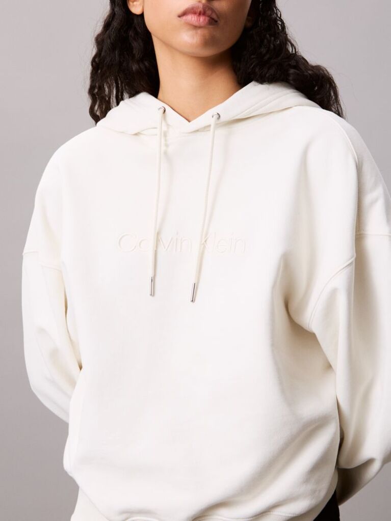 White Terry Cotton Sweatshirt  Women