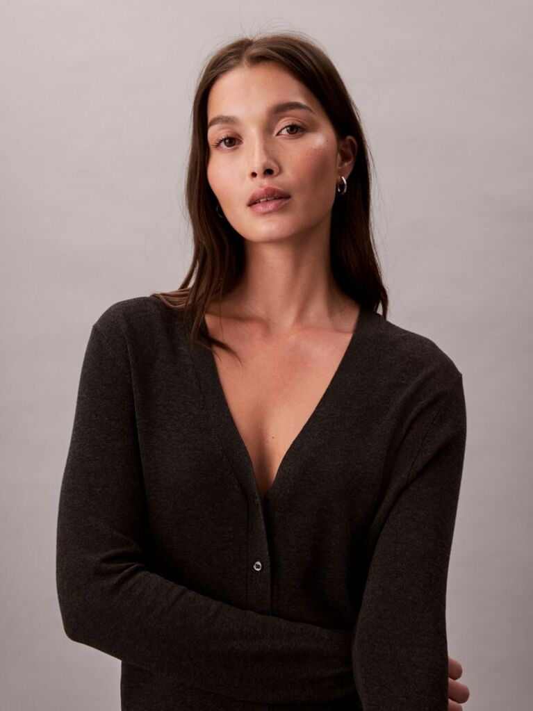 Black Fine Viscose Cardigan  Women