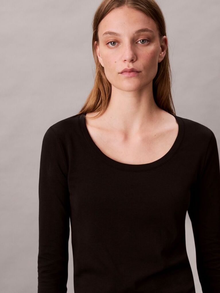 Black Scoop Neck Top  Women
