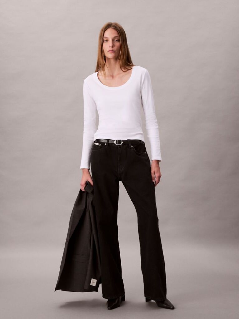 White Scoop Neck Top  Women
