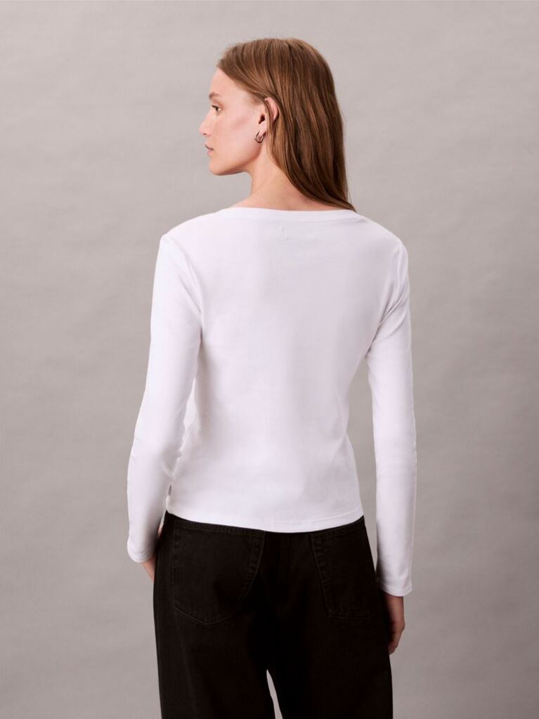 White Scoop Neck Top  Women
