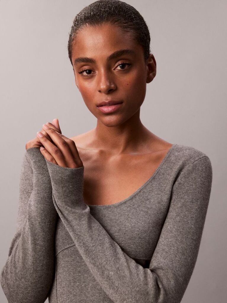 Γκρι Milano Midi Φόρεμα  Γυναίκα