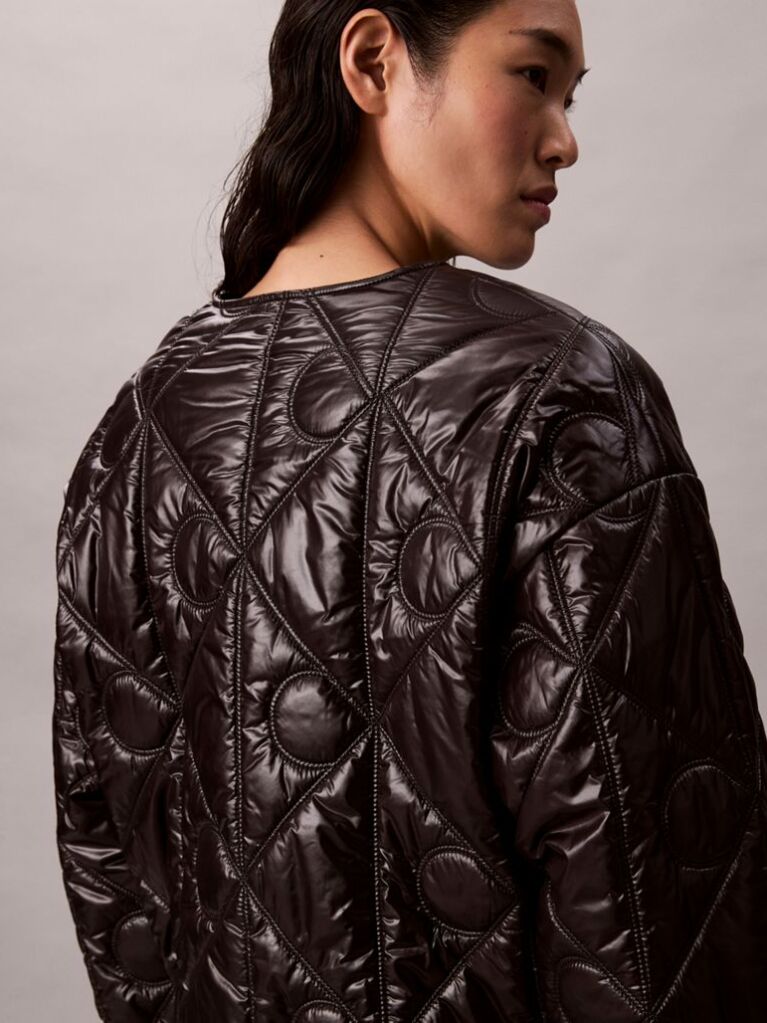 Black Reversible Logo Quilted Jacket  Women