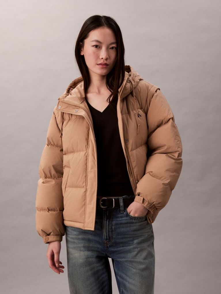 Brown 2-in-1 Down Puffer Jacket  Women