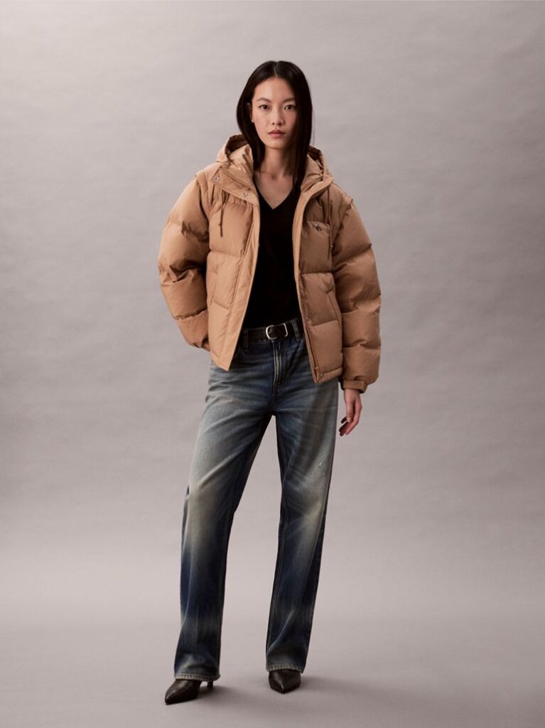 Brown 2-in-1 Down Puffer Jacket  Women
