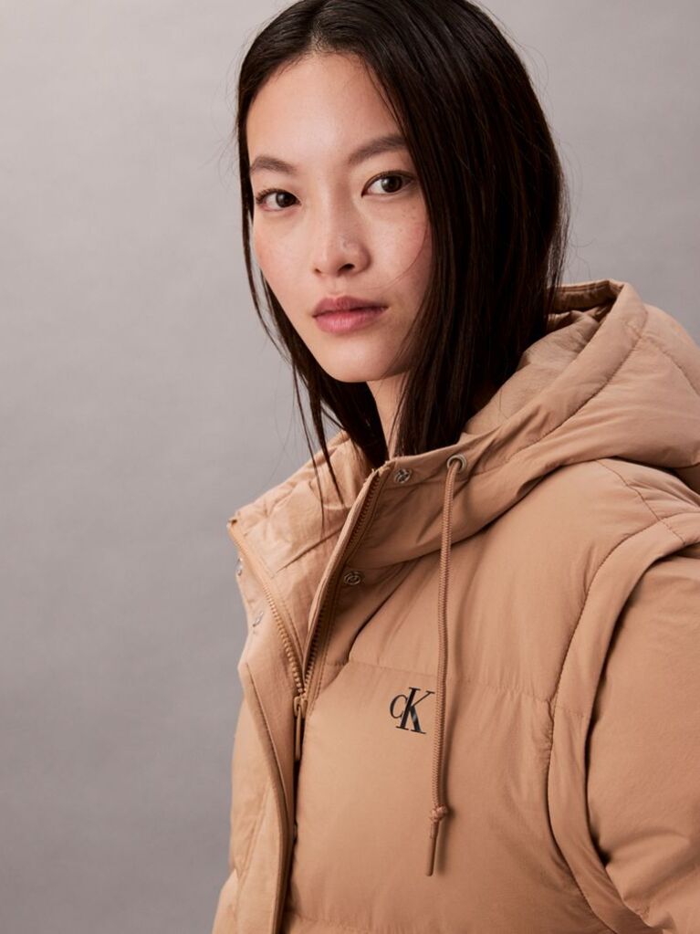 Brown 2-in-1 Down Puffer Jacket  Women