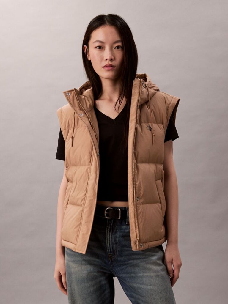 Brown 2-in-1 Down Puffer Jacket  Women