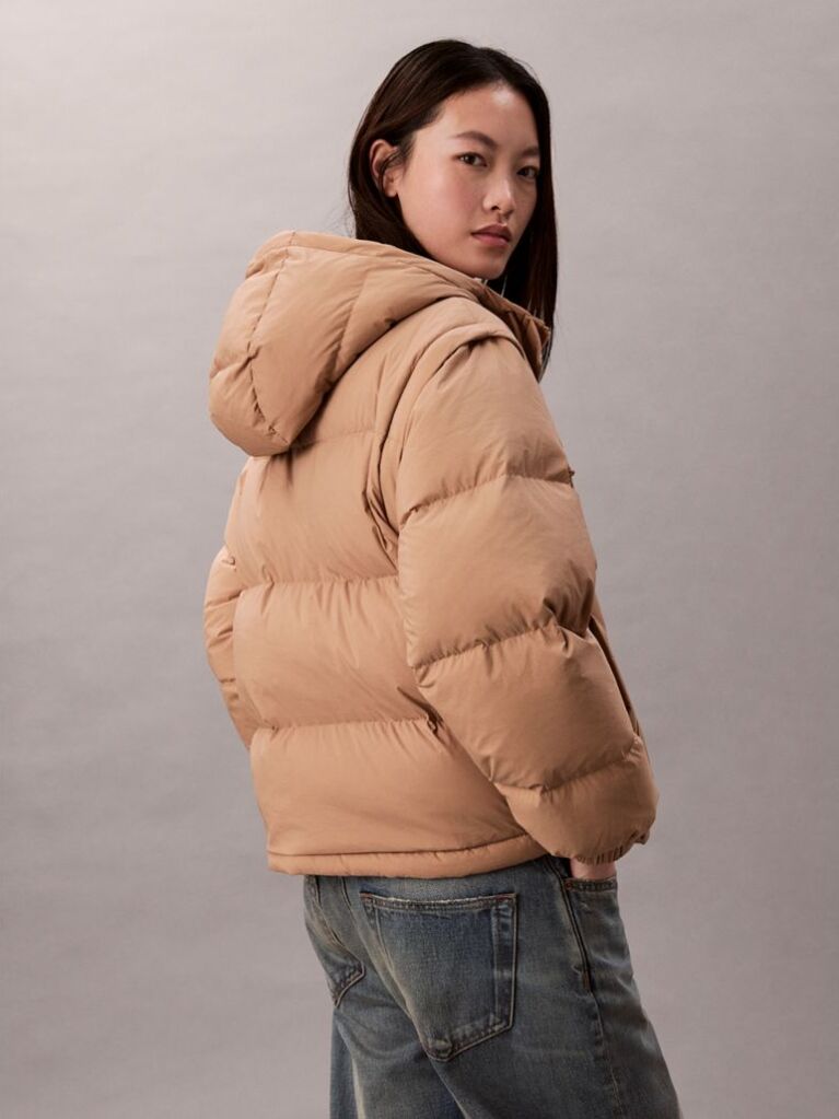 Brown 2-in-1 Down Puffer Jacket  Women