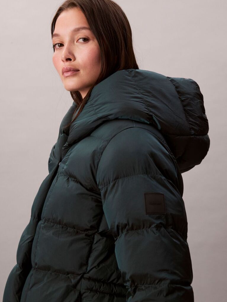 Green Shine Wrap Puffer Jacket  Women