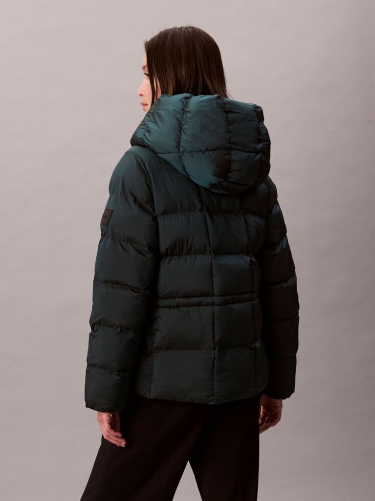 Green Shine Wrap Puffer Jacket  Women