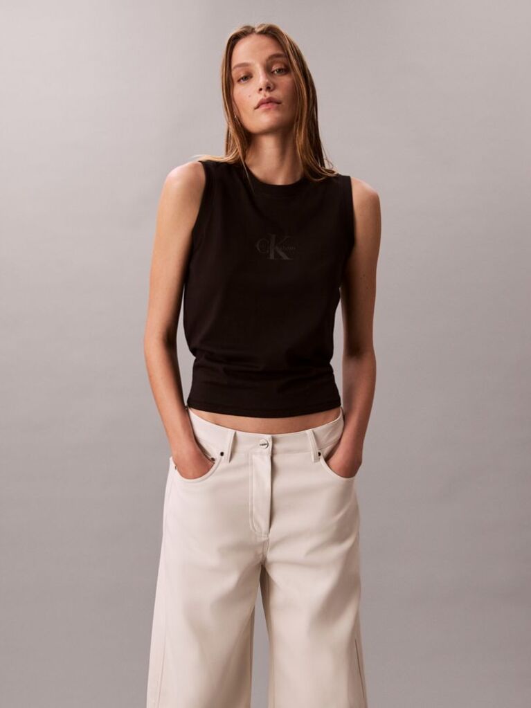 Beige Faux Leather 5-Pocket Trousers  Women