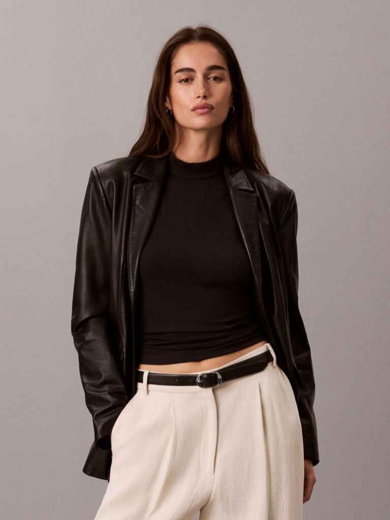 Black Slim Ribbed Sleeveless Top  Women