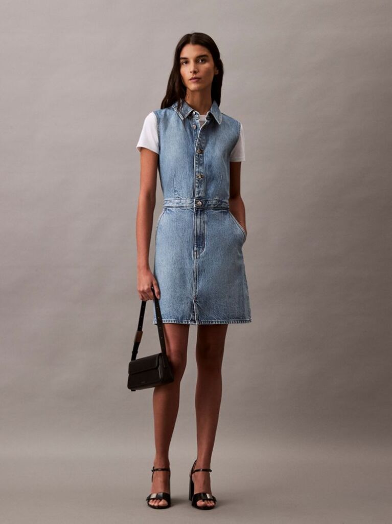 Denim Αμάνικο Denim Μίνι Φόρεμα  Γυναίκα