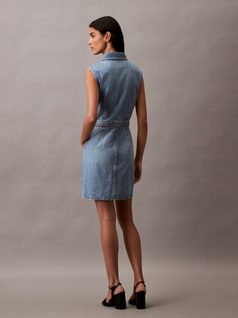 Denim Αμάνικο Denim Μίνι Φόρεμα  Γυναίκα