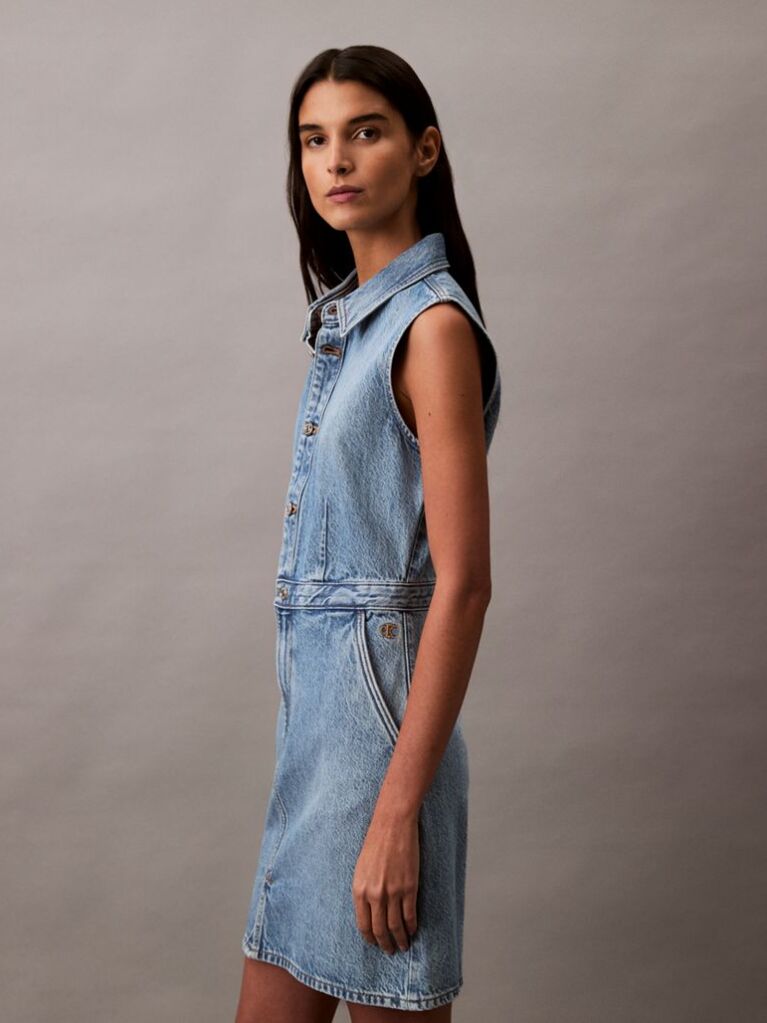 Denim Αμάνικο Denim Μίνι Φόρεμα  Γυναίκα