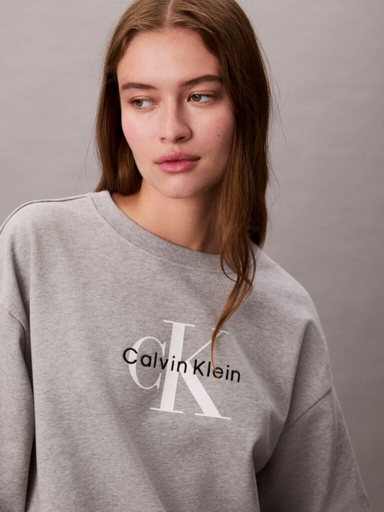 Grey Cropped Monogram Sweatshirt  Women