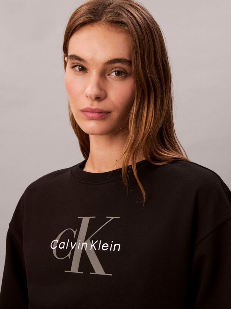 Black Cropped Monogram Sweatshirt  Women