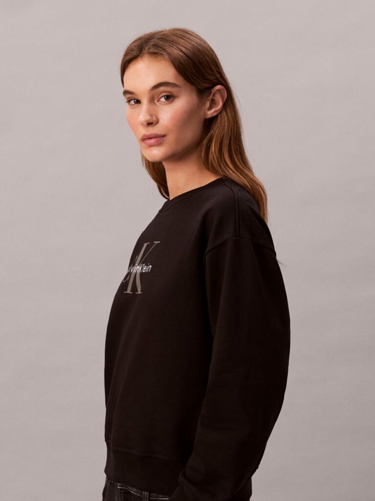 Black Cropped Monogram Sweatshirt  Women