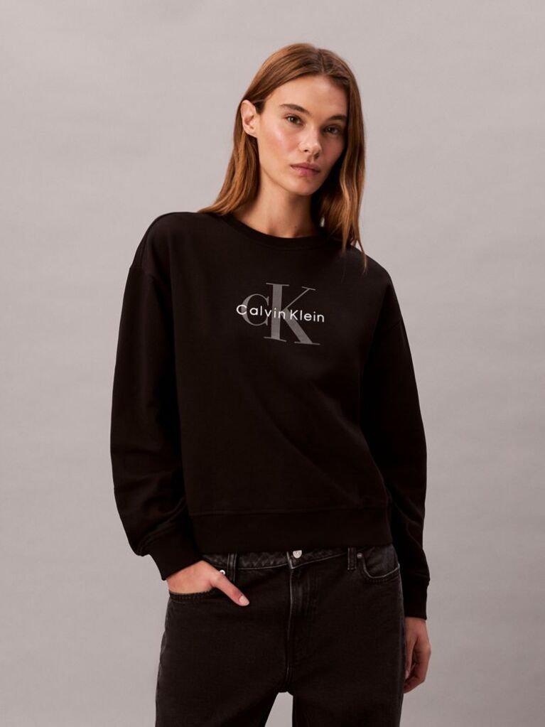 Black Cropped Monogram Sweatshirt  Women