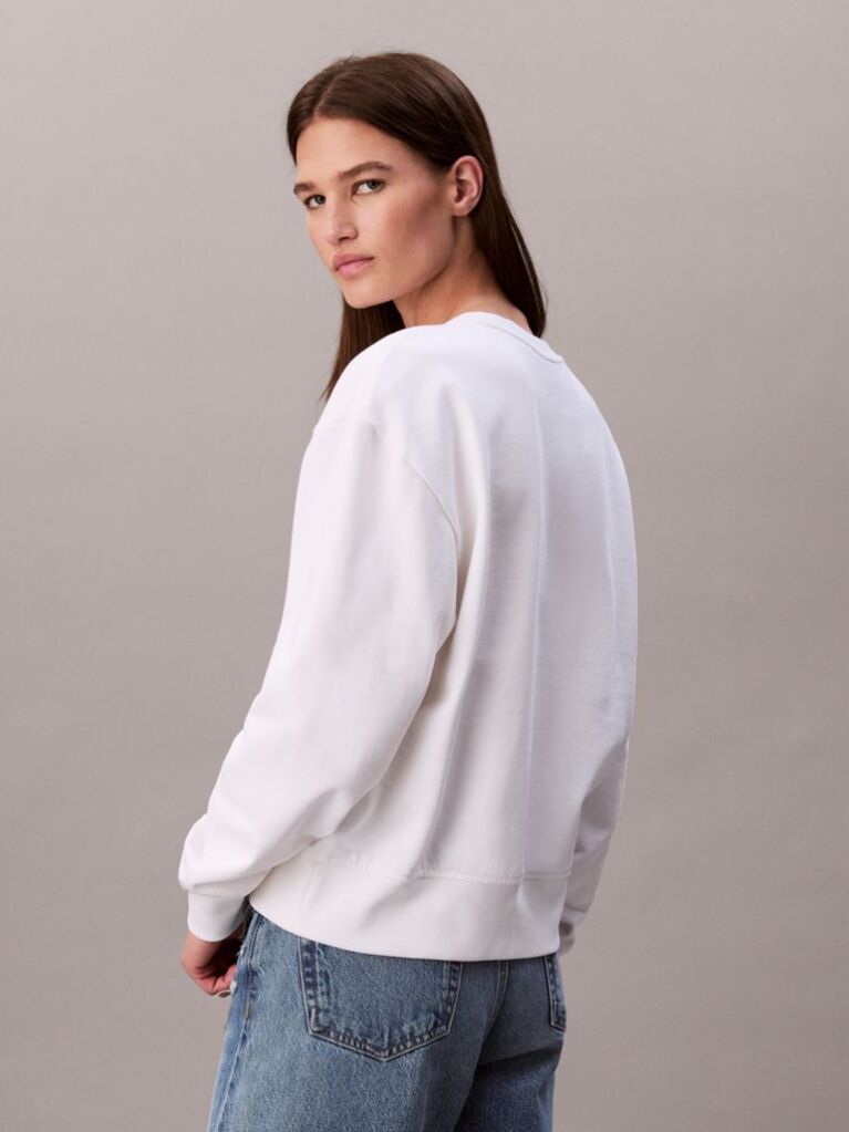 White Cropped Monogram Sweatshirt  Women
