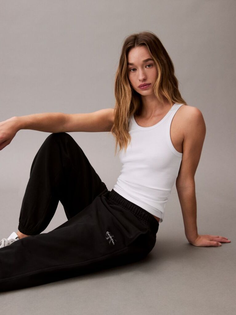 Black Relaxed Monogram Joggers  Women