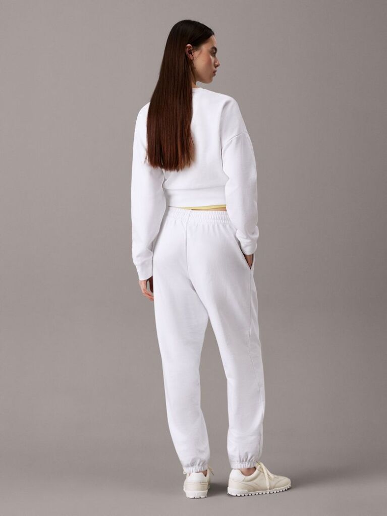 White Relaxed Monogram Joggers  Women