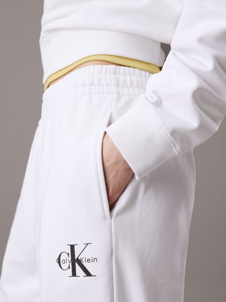 White Relaxed Monogram Joggers  Women