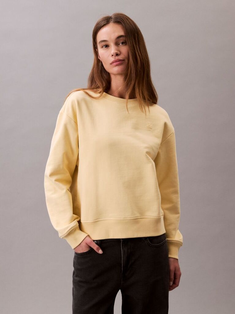 Yellow Relaxed Cotton Terry Sweatshirt  Women