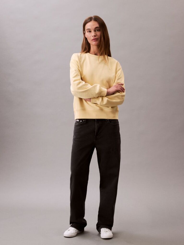 Yellow Relaxed Cotton Terry Sweatshirt  Women