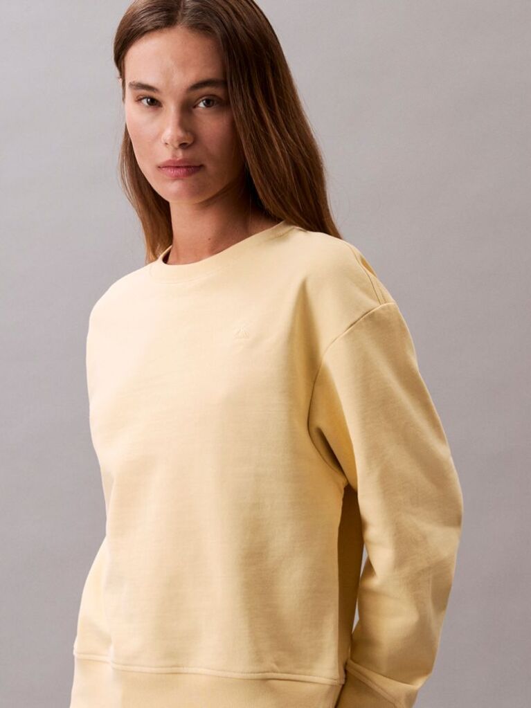 Yellow Relaxed Cotton Terry Sweatshirt  Women
