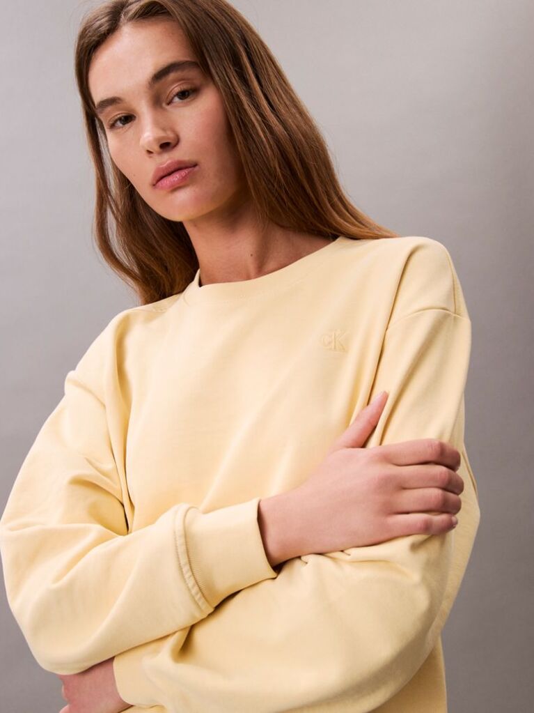 Yellow Relaxed Cotton Terry Sweatshirt  Women