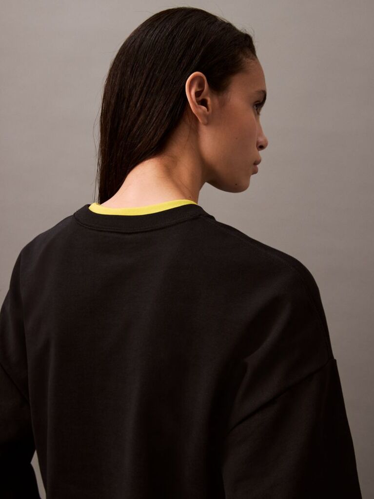 Black Relaxed Cotton Terry Sweatshirt  Women