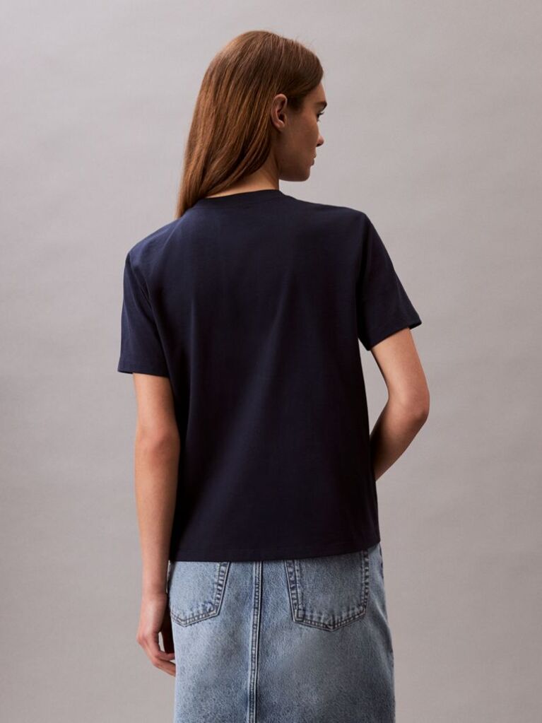 Blue Monogram Logo Tee  Women