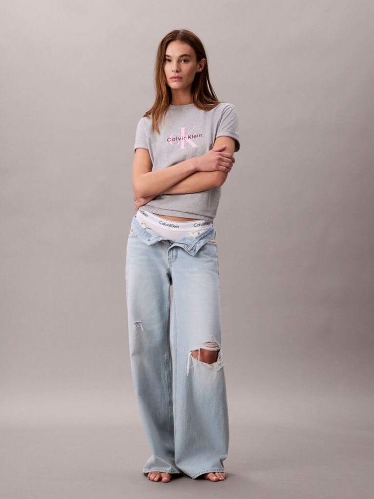 Grey Monogram Logo Tee  Women
