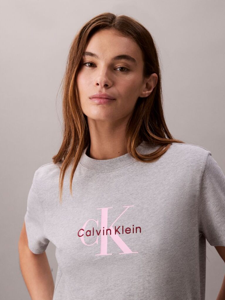 Grey Monogram Logo Tee  Women